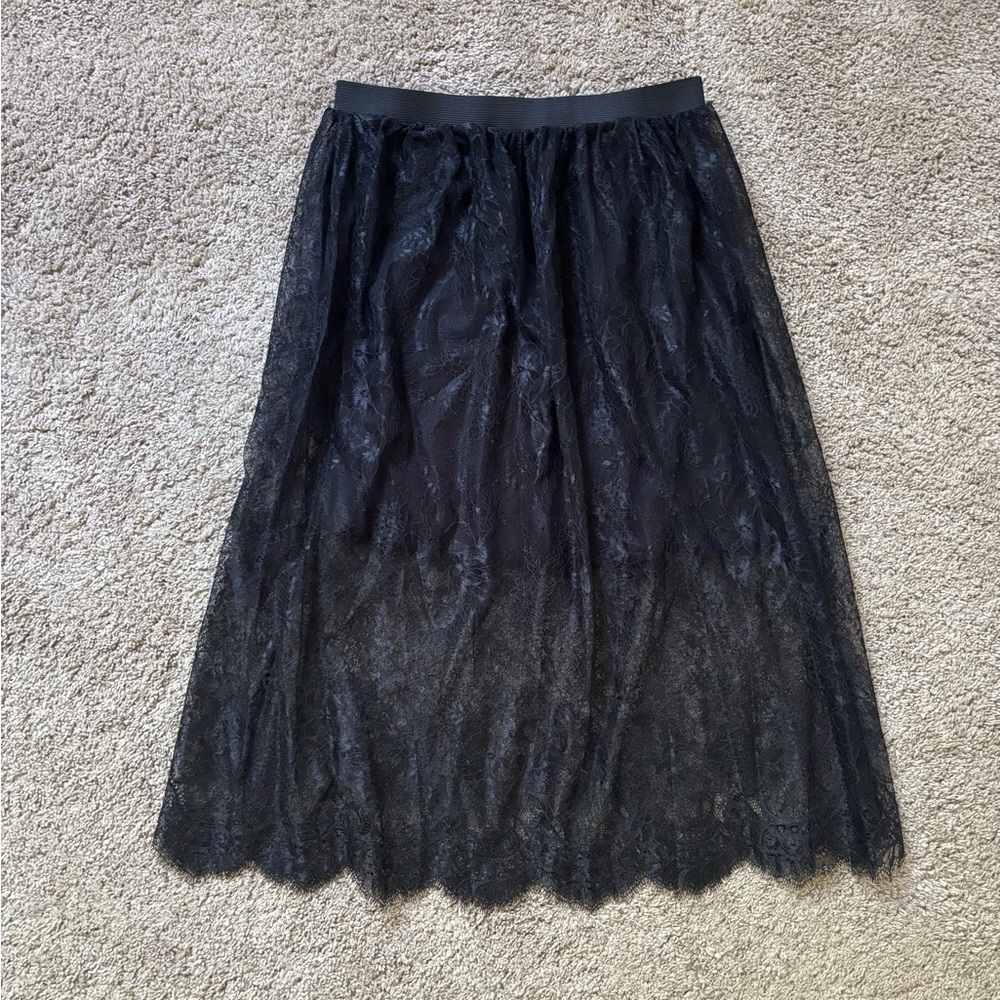 Elegant Black Lace Skirt